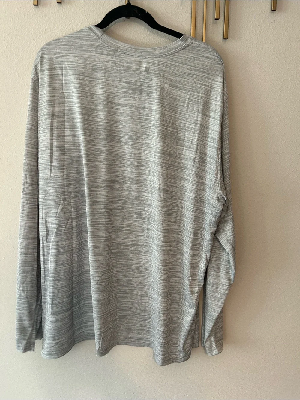 Nike Gray Heather Long-Sleeve LSU Performance Tee with Purple Logo